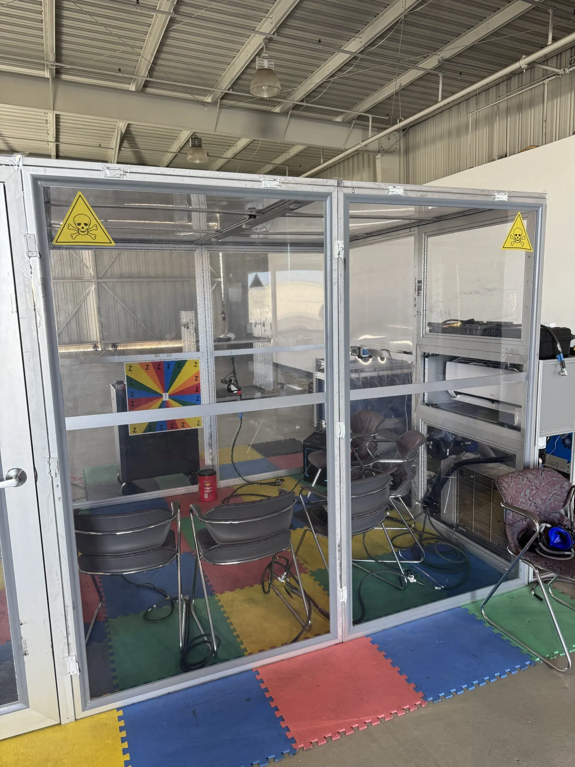 Inside the FAA PROTE hypoxia training chamber