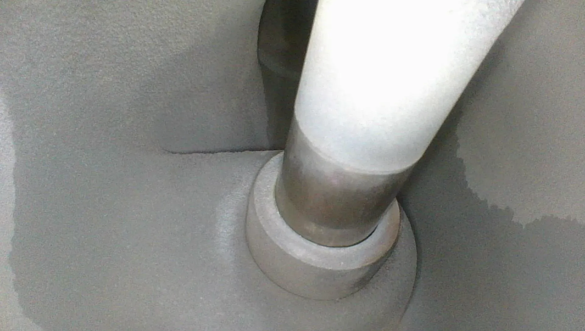 Borescope view down the intake valve stem and guide